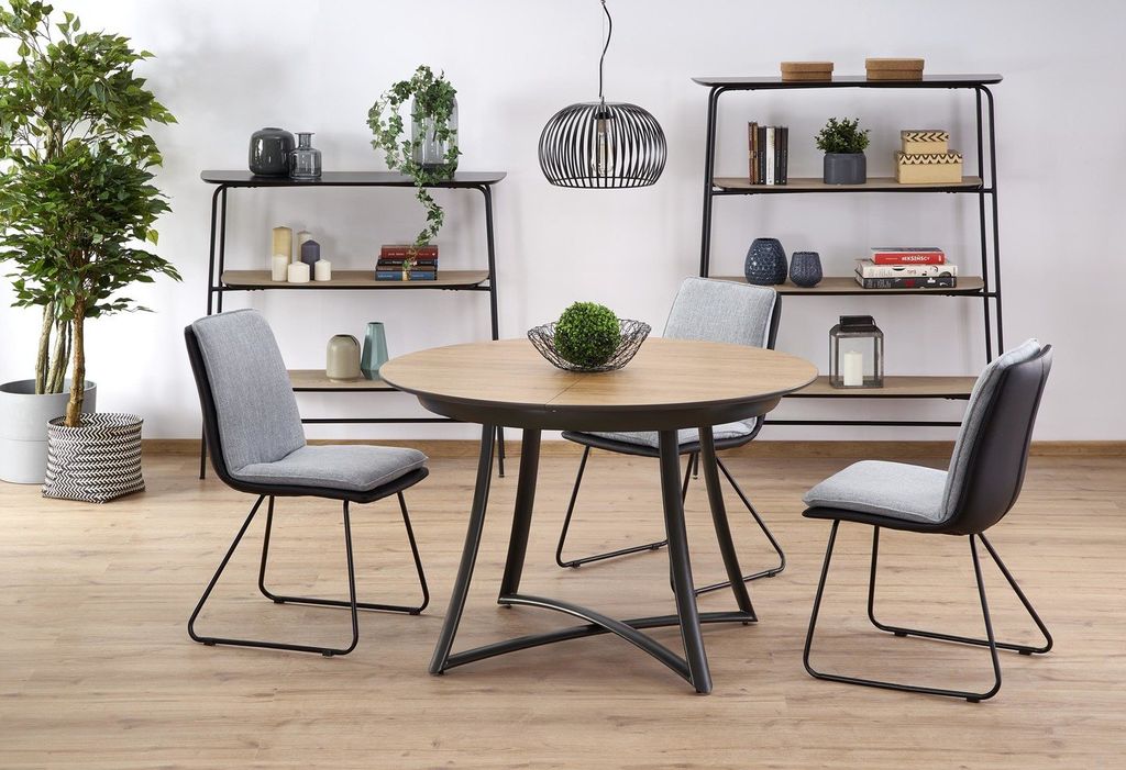 Bővíthető étkezőasztal 120/150 cm, tölgy fekete - CROISE - Butopêa termék 2. képe